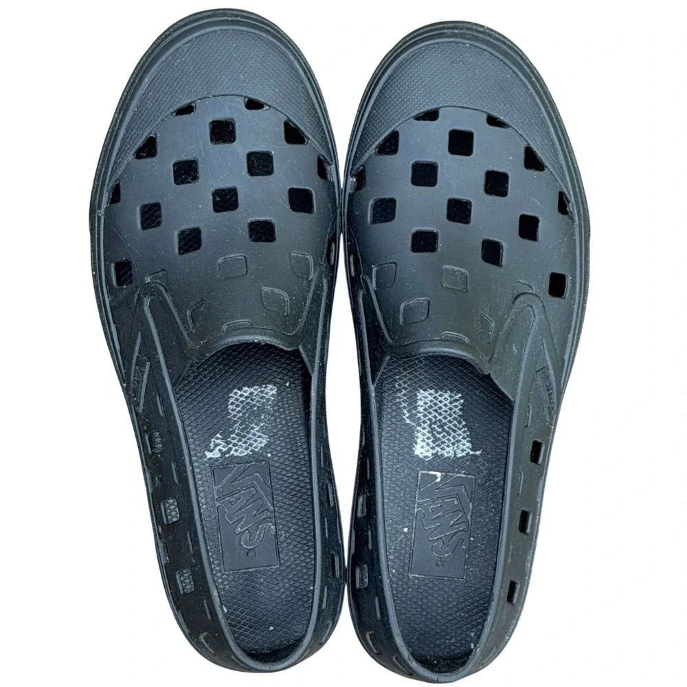 Vans Trek Slip-On Black Water Shoes Mens 5 Womens 6.5 Checkerboard Gorpcore EUC